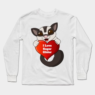 I Love Sugar Glider Long Sleeve T-Shirt